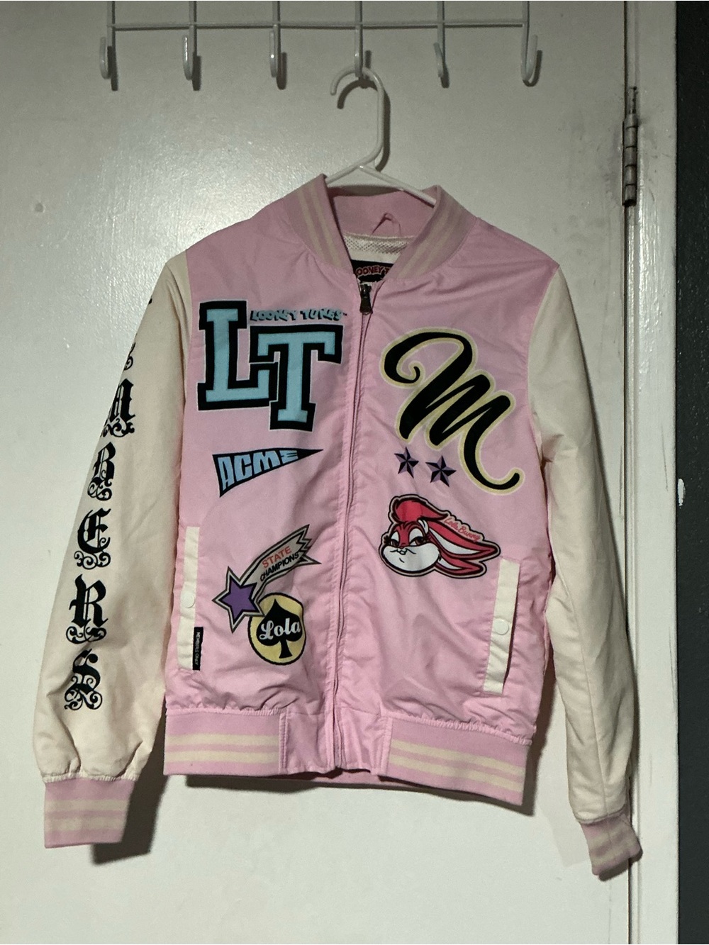 Members only x Looney Tunes Lola Bunny Varsity Bomber Jacket-Size Small